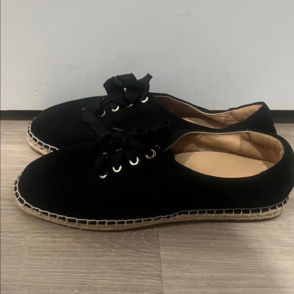 Vionic Black Casual Lace-Up Espadrilles, Women's Size 11